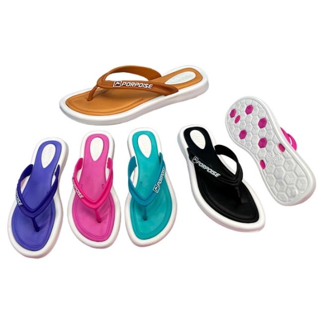 PVC Women Flip Flops Letter Print Thick Sole Multiple Colors