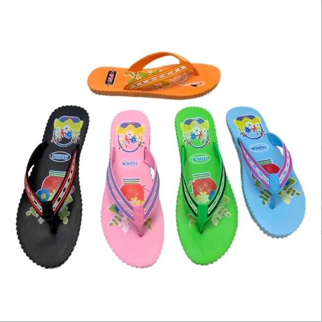 EVA Women Cartoon Vase Print Flip Flops Multiple Colors
