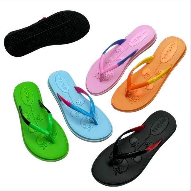 EVA Women Two-tone Gradient Strap Cherry Embossed Flip Flops Multiple Colors