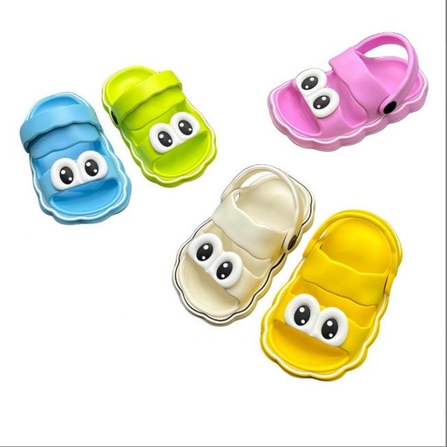 Wholesale EVA Kids 3D Big Eyes 2-in-1 Convertible Slide Sandals Multiple Colors