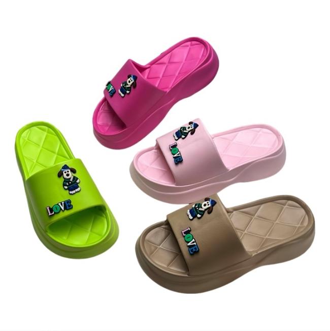 Wholesale EVA Women Thick Platform Cartoon Puppy LOVE Letter Slide Sandals Multiple Colors