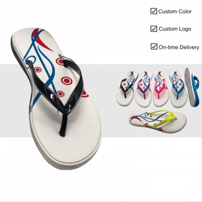 Women's Abstract Line Print EVA Flip Flops wholesale for Africa and Middle East — source factory