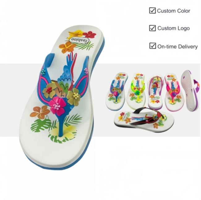 Women's Tropical Parrot Print EVA Flip Flops wholesale for Africa and Middle East — source factory