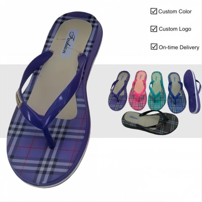 Women's Tartan Print EVA Flip Flops wholesale for Africa and Middle East — source factory
