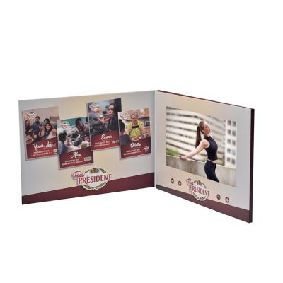 China Motion activated ips lcd screens card brochure video brochure 7 inch，LCD video book for invitation for sale
