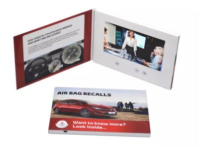 China Customized High Resolution 7 Inch Video Book, Video Booklet, Lcd Screen Video Brochure Card for sale