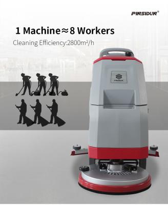 China 65L Rubber Floor Extractor Wet Floor Cleaning Machine For Supermarket for sale