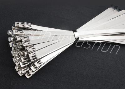 China Reusable 201/304/316 Metal Stainless Cable Tie For Bounding Wires 4.5x450mm for sale