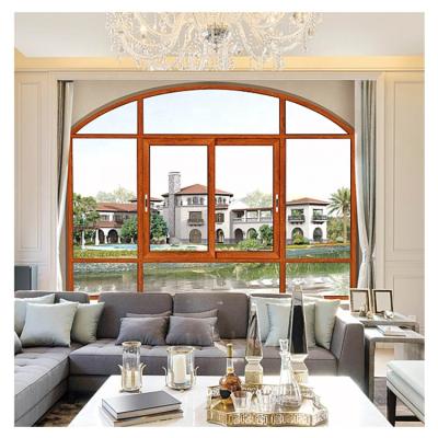 China Round Top Aluminium Sliding Windows For Balcony Reflective Glazed Soundproof for sale