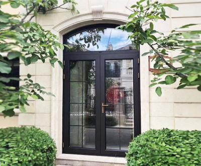 China Round Arched Top Aluminum Casement Doors , Retro Exterior Doors With Hinge for sale