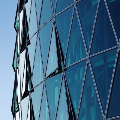 China ODM Aluminum Curtain Walls Fireproof Relective Tempered Glass for sale