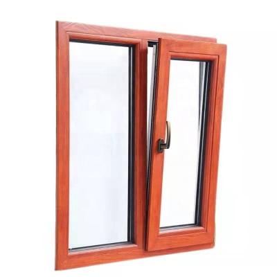 China Sandalwood Tilt And Turn Aluminium Windows Flucarbon With Mosquito Net for sale