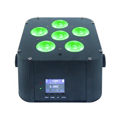 China DJ efectúa el uplight llevado dmx inalámbrico ultravioleta ligero de la batería de la luz 6x18w del par 6in1 del rgbwa del patio de la batería para casarse  en venta