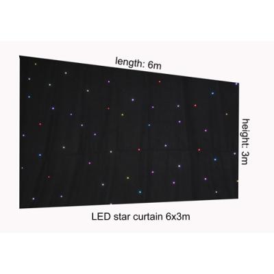 Chine RVB rideau en tissu d'étoile de 6 x de 3m LED, rideaux en lumière d'étoile d'étape de contexte pour le fond d'étape à vendre