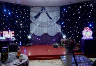 China Fireproof Velvet LED Star Cloth Curtain Events Background Stage Decor for sale