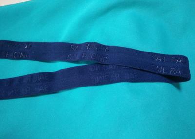 Chine Le polyester 100%/nylon tricoté a plié le ruban élastique avec le logo de relief à vendre