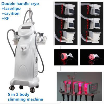 China double handle cryolipolysis +laserlipo+cavitation+RF body slimming Machine for sale