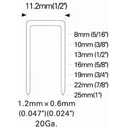 20gauge 1/2" Fine Crown Air Staple Pneumatic Staple 1025j