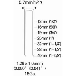 18gauge 1/4" Narrow Crown Air Staple Pneumatic Staple 9040