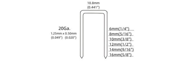 Durable Quality 20 Gauge Fine Crown Air Staple Pneumatic Staple A11-10