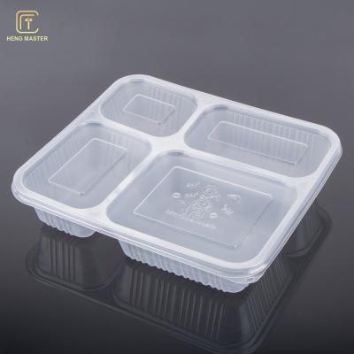 China Rectangle 4 Compartment 23*20.5*4.5cm Airline Meal Tray for sale