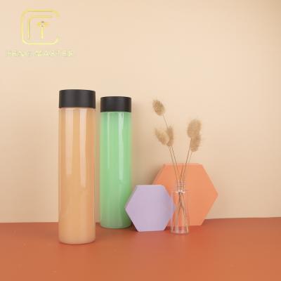 China 16oz Clear Cold Coffee Bottle Long Round Shape Plastic Juice Bottle for sale