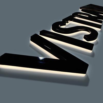 China Custom Signage gold acrylic logo letter wall business signs led lights for sign for sale