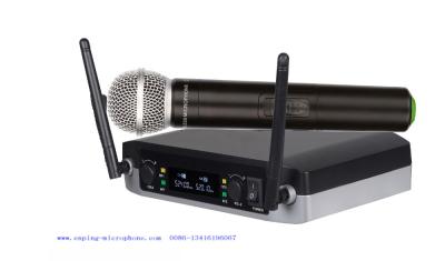 China SR-318   double channel VHF small size wireless microphone with screen  / micrófono / SHURE style for sale