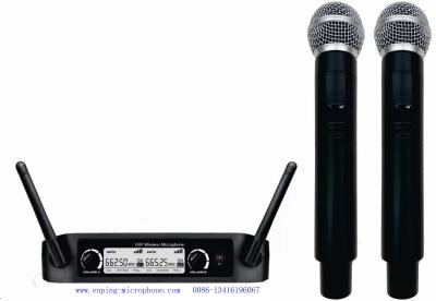 China SR-318S   double channel VHF small size wireless microphone with screen  / micrófono / SHURE style for sale