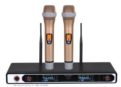 China 8099/professional infrared selectable frequency dual channel wireless microphone/smart apprearance/hot sell for sale