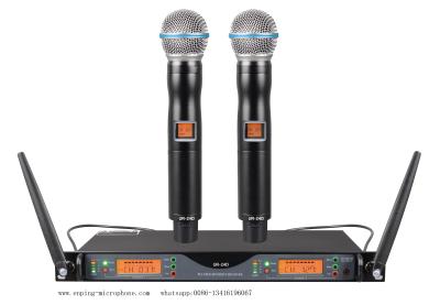 China UR-24D/ HIGH QUALITY  TRUE DIVERSITY UHF wireless microphone system with IR selectable frequency/SHURE STYLE for sale