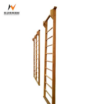 China Customized Logo Availabled Red Pine Gymnastics Wall Bars Ladders for Wooden Yoga Stall for sale