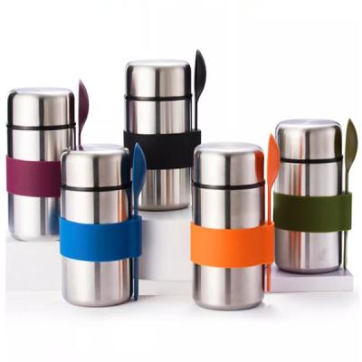 China 400ml Stainless Steel Vacuum Thermal Insulated Lunch Box Flask With Spoon for sale