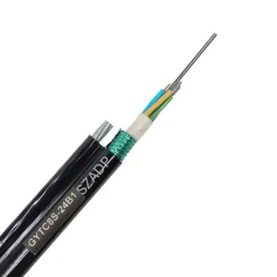 China Gytc8s Self Supporting Fiber Optic Cable With Messenger Aerial 12 Core for sale