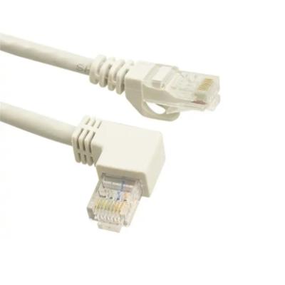 China 90 Degree Angle Fiber Optic Patch Cord UTP/FTP/SFTP CAT5E/CAT6/CAT6A for sale