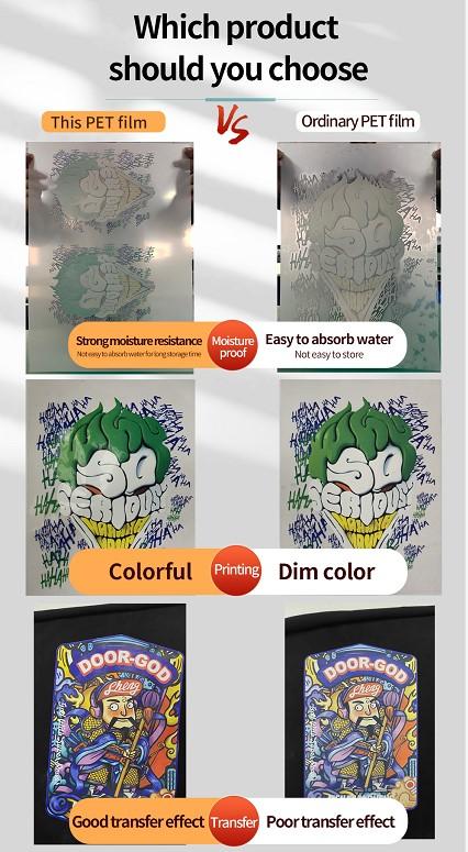 High-quality DTF printing samples on t-shirts