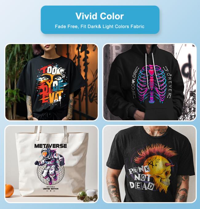 DTF ink application on various fabrics