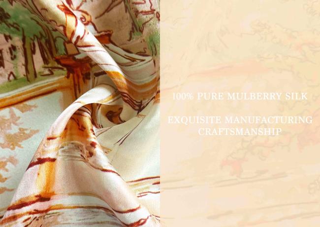 Premium mulberry silk scarf showcasing elegant design and craftsmanship