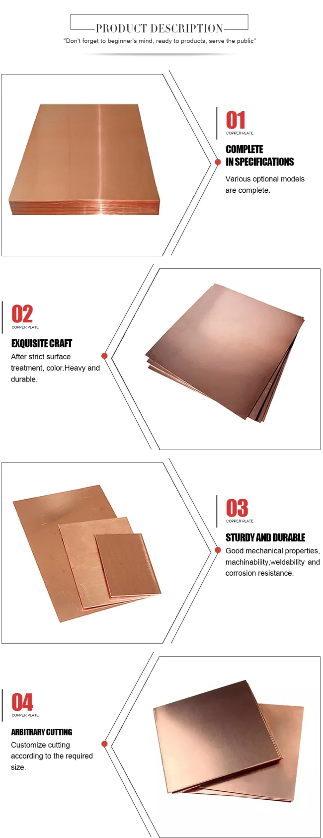 Manufacturer 99.9% C11000 C12200 C10100 C10200 Pure Copper Sheet