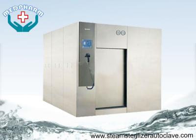 China PLC System Large Pharmaceutical Autoclave Steam Sterilizer With Horizontal Sliding Door for sale