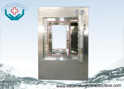 China Motorized Hinge Door Pure Steam Pass Through Autoclave With Digital PLC Display for sale