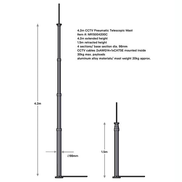 4.2m CCTV mast dimension