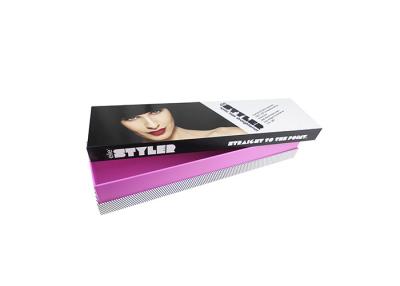China Caja de papel colorida de la herramienta del pelo, caja ultravioleta del punto amistoso del hierro que se encrespa de Eco para al por menor en venta