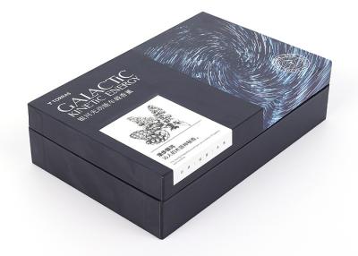 China Silver Stamping Aromatherapy Gift Box , 2mm Thickness Black Gift Box With Ribbon for sale