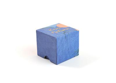 China Stamping Custom Printed Jewellery Boxes Blue Cardboard Earring With Finger Position for sale