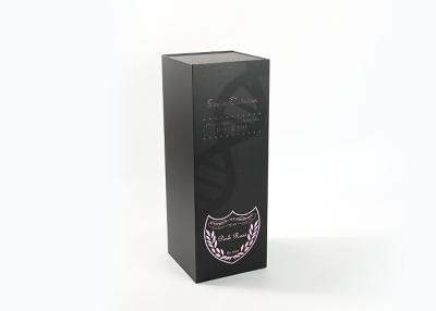 China CDR de encargo de las cajas de regalo de la cartulina del estilo del libro negros con el sellado caliente rosado en venta