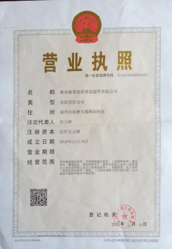 Business License - Chenbo Rubber and Plastic Technology (Hebei) Co., Ltd