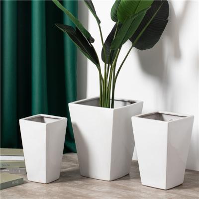 China Minimalist style hotel home door decorative garden floor planter tall large ceramic flower pots for plant for sale