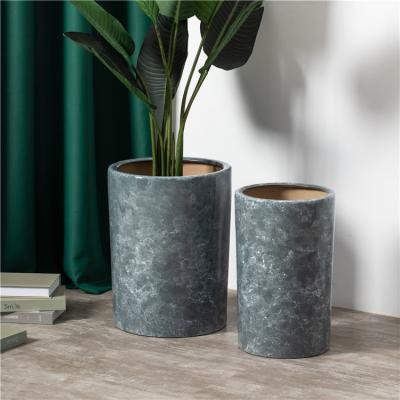 China sale modern balcony decorative plant pot creative ceramic cylinder flower pots for indoor for sale