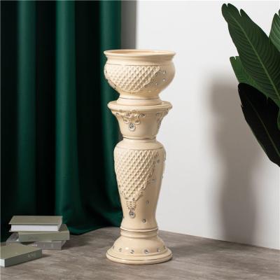 China Best Quality Garden Pot Wedding Home Decor Large Outdoor Roman Column Design Ceramic Flower Pots for sale